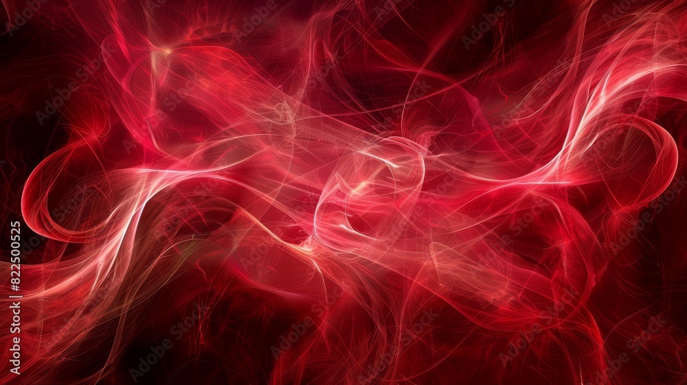 A tight shot of a red-and-black backdrop featuring swirling lights ascending from image top and descending to its base A tight shot of a red-and-black backdrop featuring swirling lights ascending from image top and descending to its base