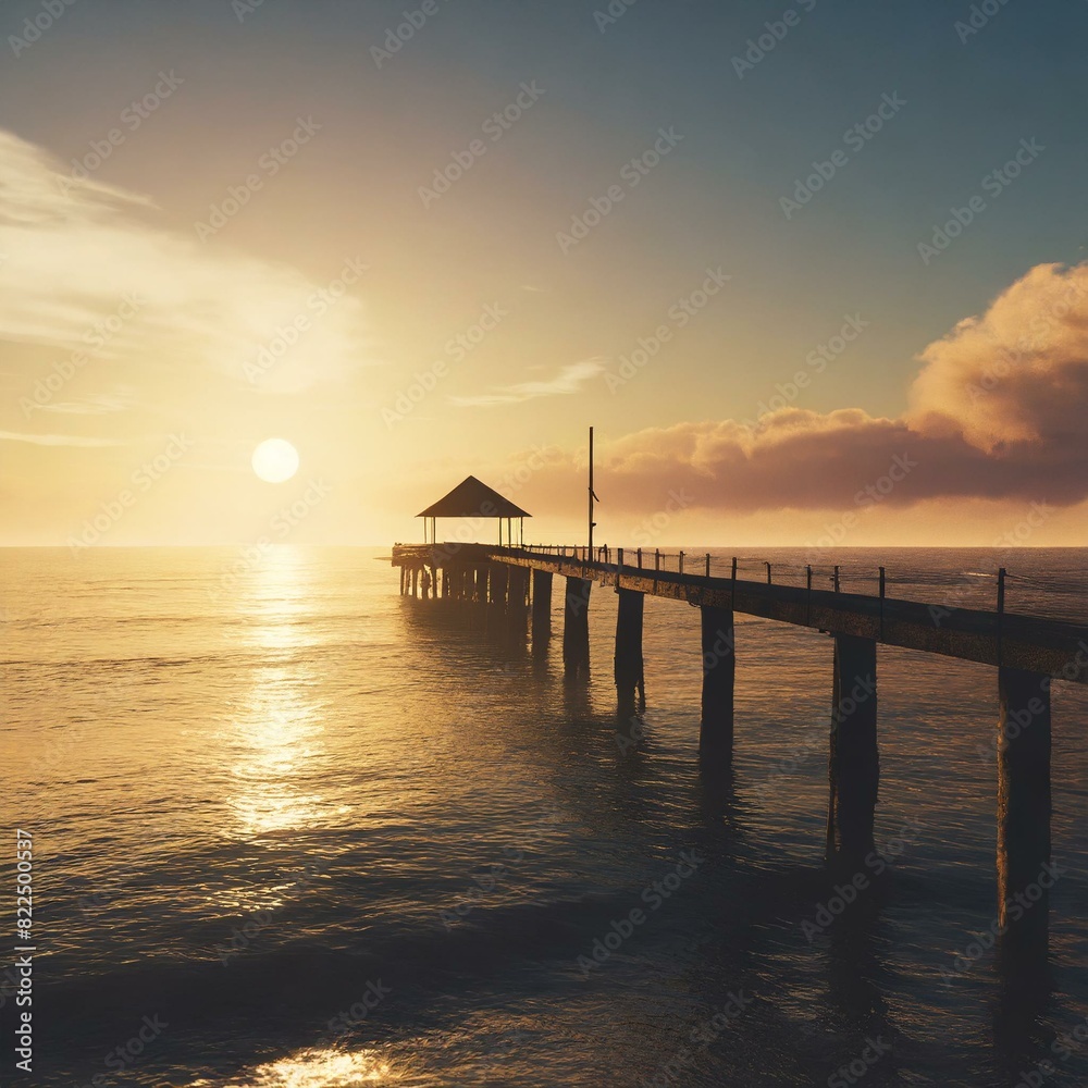 Sunset / Sunrise at the pier over the ocean
Sunset / Sunrise at the pier over the ocean