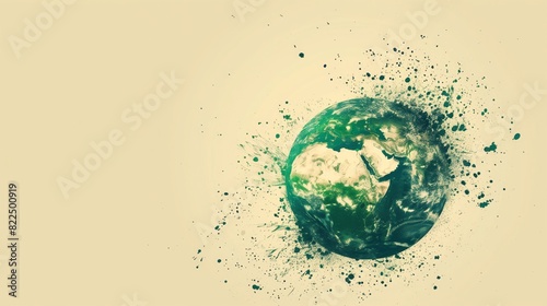 Earth surrounded by a cloud of dust particles