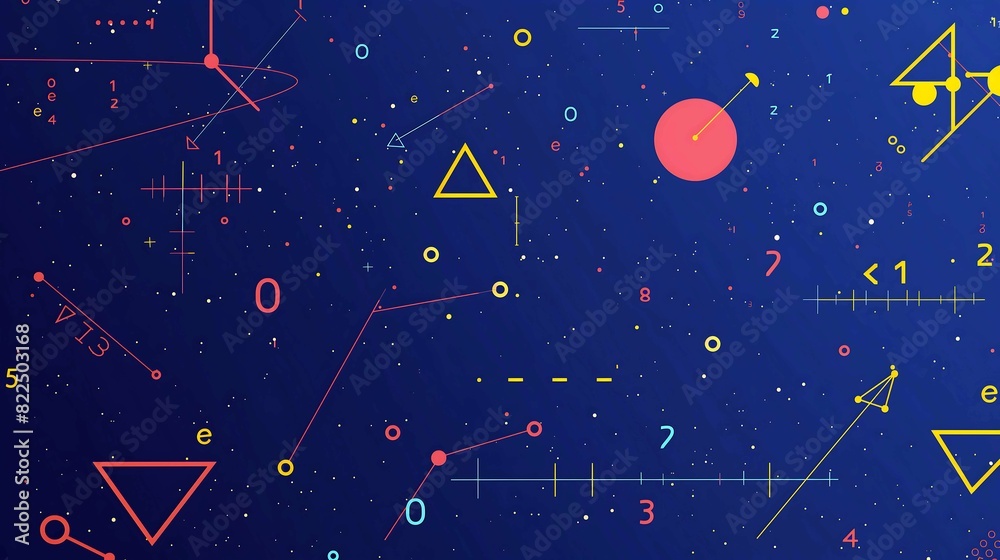 Fototapeta premium Cosmic Geometry Dance, Galactic Math Jam, Celestial Equation Rave
