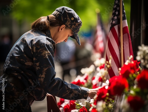 Reflections of Remembrance Capturing the Poignancy of Memorial Day Services in Artistic Commemorations photo
