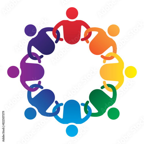 Group of stylized people representing unity as strenght