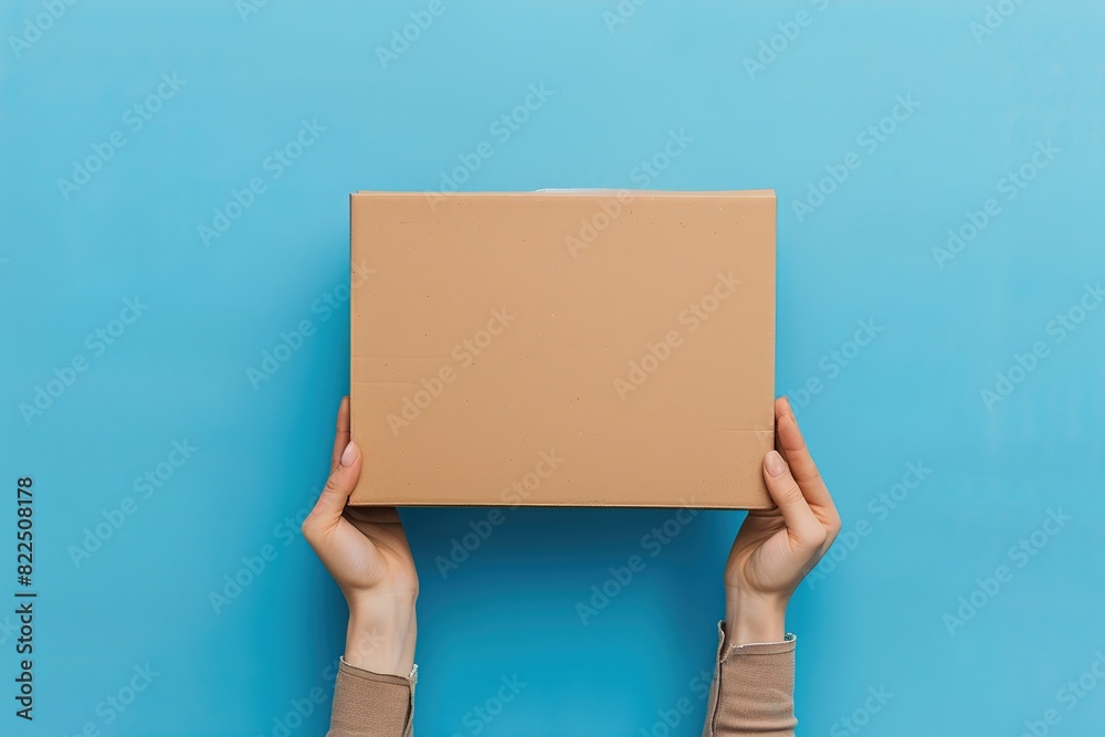 Woman's Hands Holding Cardboard Box Woman's Hands Holding Cardboard Box