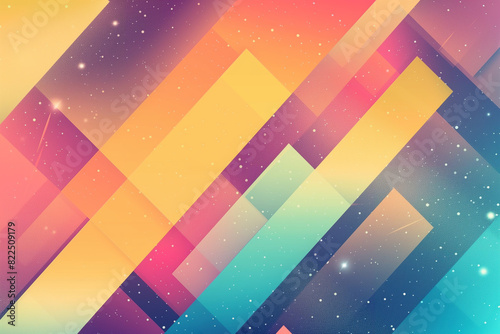 A colorful background with a starry sky and a few stars