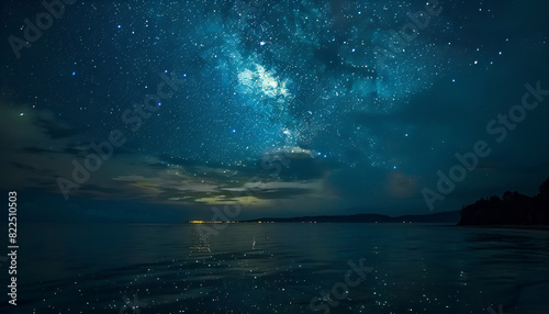 Amazing starry sky over sea at night © Oleksiy