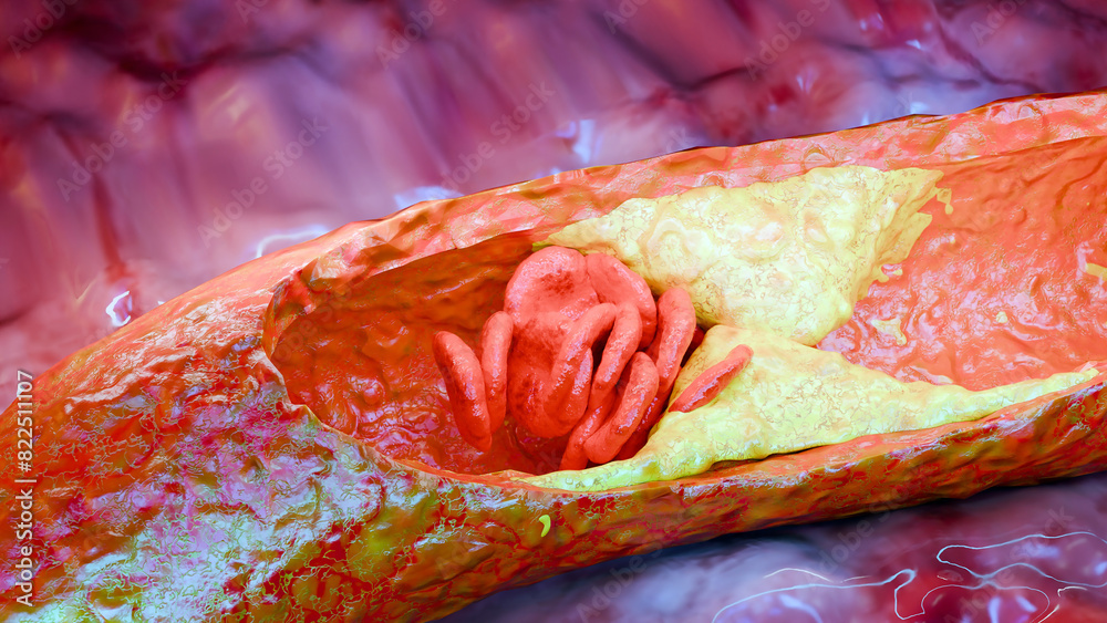 Cholesterrol or Atherosclerotic Plaque in blood vessels, Blocked vessel ...