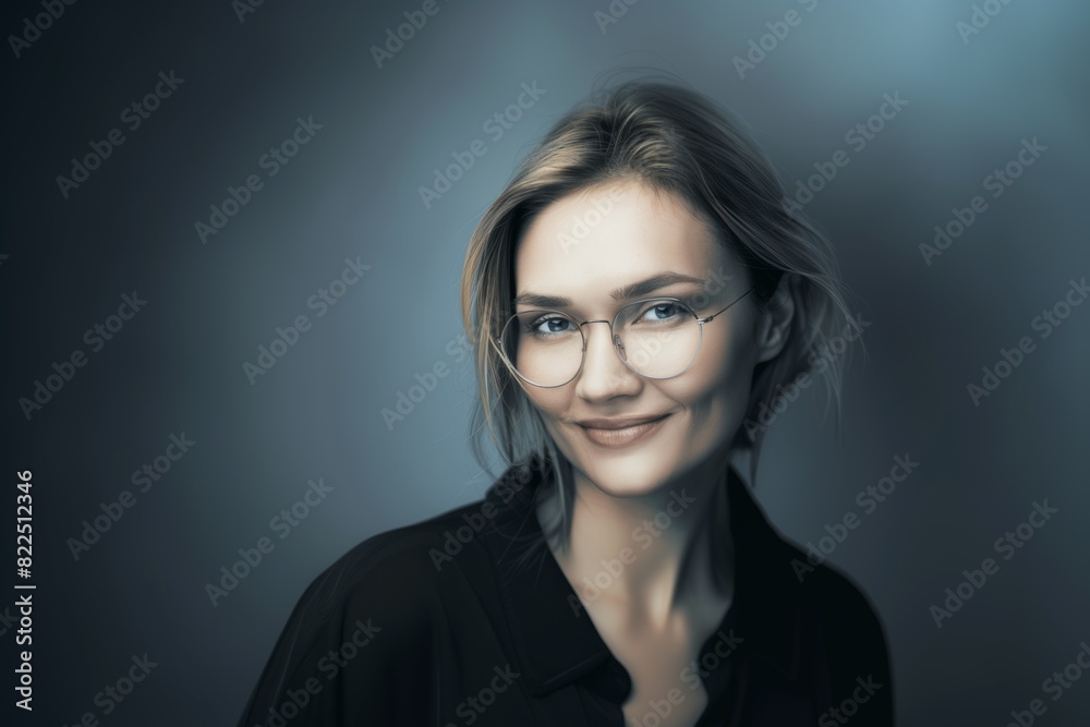 Beautiful blonde woman wears stylish glasses. Women's beauty and fashion. Vision correction. Beautiful blonde woman wears stylish glasses. Women's beauty and fashion. Vision correction.
