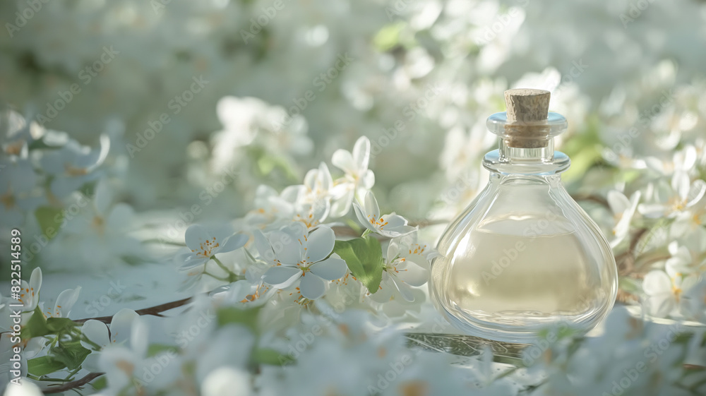 Cosmetics and flowers on pastel background Cosmetics and flowers on pastel background