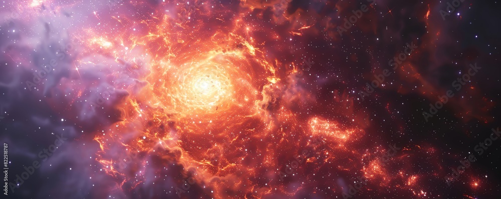 Closeup of a star forming in a galaxy