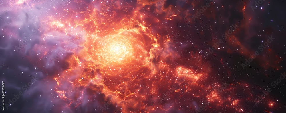 Closeup of a star forming in a galaxy Closeup of a star forming in a galaxy