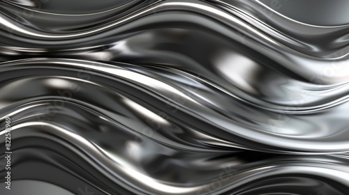  A tight shot of a metal surface showcasing undulating patterns at its upper and lower edges, plus the lower portion of its upper part