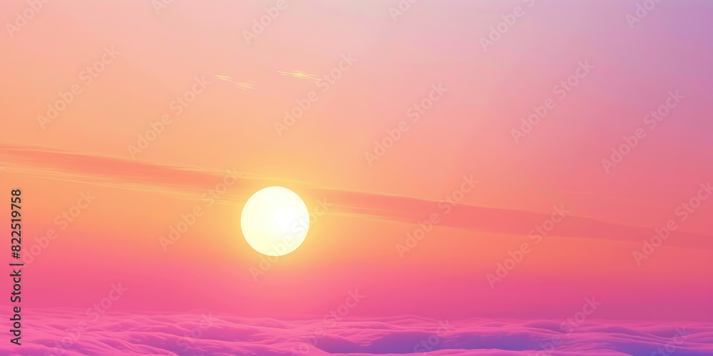 The sun sets, painting the sky in gentle hues of pink, orange, and purple.