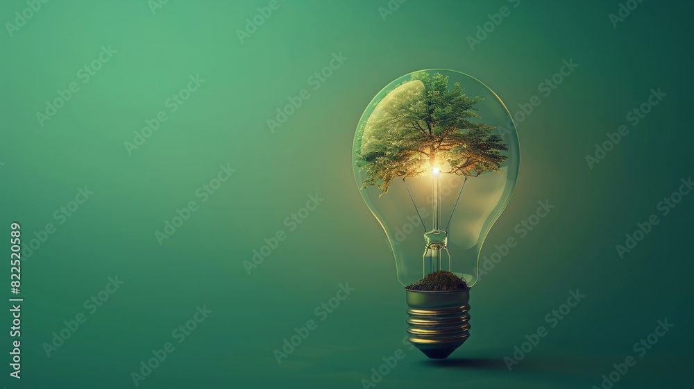 Eco friendly light bulb, symbolizing sustainable development and responsible environmental practices. Energy sources for renewable, Ecology concept. Eco friendly light bulb, symbolizing sustainable development and responsible environmental practices. Energy sources for renewable, Ecology concept.