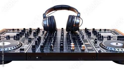 DJ Equipment for Dynamic Audio Mixing, Isolated on White, Transparent Background, PNG File, Hand Edited Generative AI photo