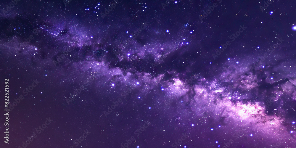 The deep purple night sky is filled with twinkling stars, the Milky Way stretching across it like a shimmering ribbon The deep purple night sky is filled with twinkling stars, the Milky Way stretching across it like a shimmering ribbon