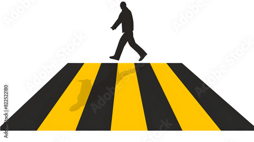 Pedestrian Walking Sign for Crosswalk Safety, Isolated on White, Transparent Background, PNG File, Hand Edited Generative AI