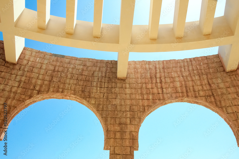 Fototapeta premium Beautifully stylish Egyptian columns on nature background