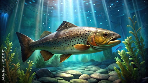 Beautiful brown trout in a fish tank © guntapong
