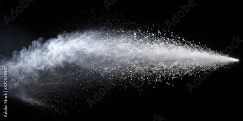 Spray mist of aerosol jet splash on black background, creating a realistic effect