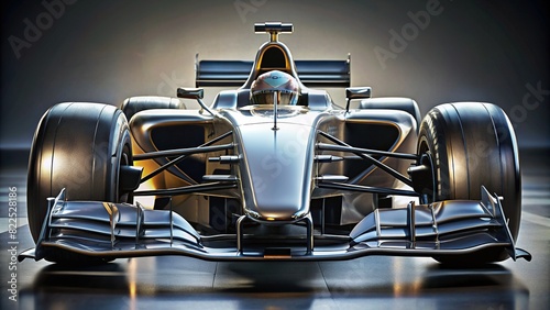 Close up view of a sleek and shiny F1 race car