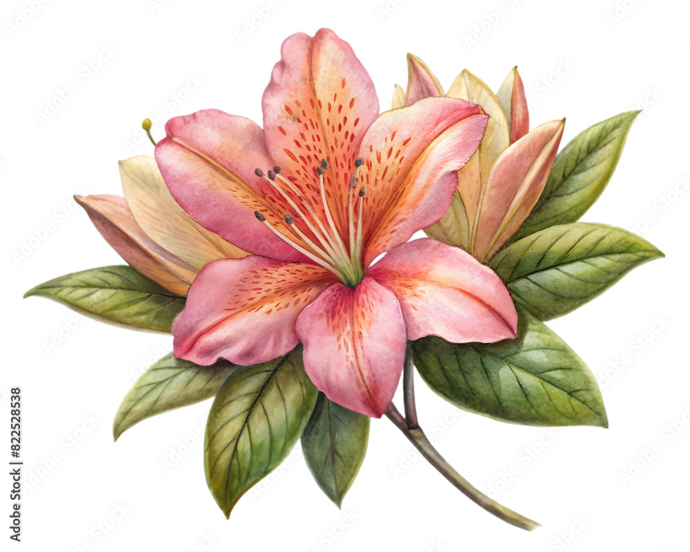 Azalea Flower Grain Illustration Isolated on Transparent Background - Detailed Botanical Art Azalea Flower Grain Illustration Isolated on Transparent Background - Detailed Botanical Art