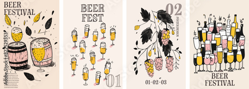 Beer festival poster background illustration. Flyer for a drinks celebration