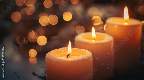 Warm Glowing Candles with Soft Bokeh