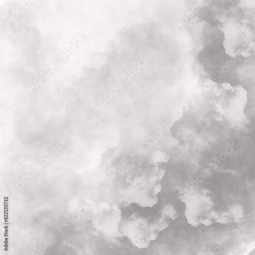 Soft fluffy clouds in sky. Cloudy smoky abstract background. Black and white textured background.