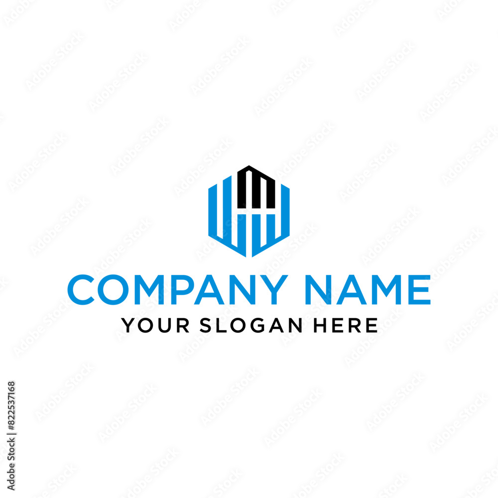 WMW letter shaped hexagon and cube logo with letter design for company identity WMW letter shaped hexagon and cube logo with letter design for company identity