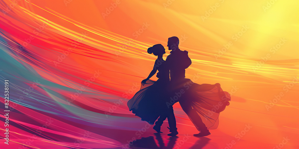 A pair of dancers spin in perfect harmony, their movements so fluid and effortless that they seem to be one with the music A pair of dancers spin in perfect harmony, their movements so fluid and effortless that they seem to be one with the music