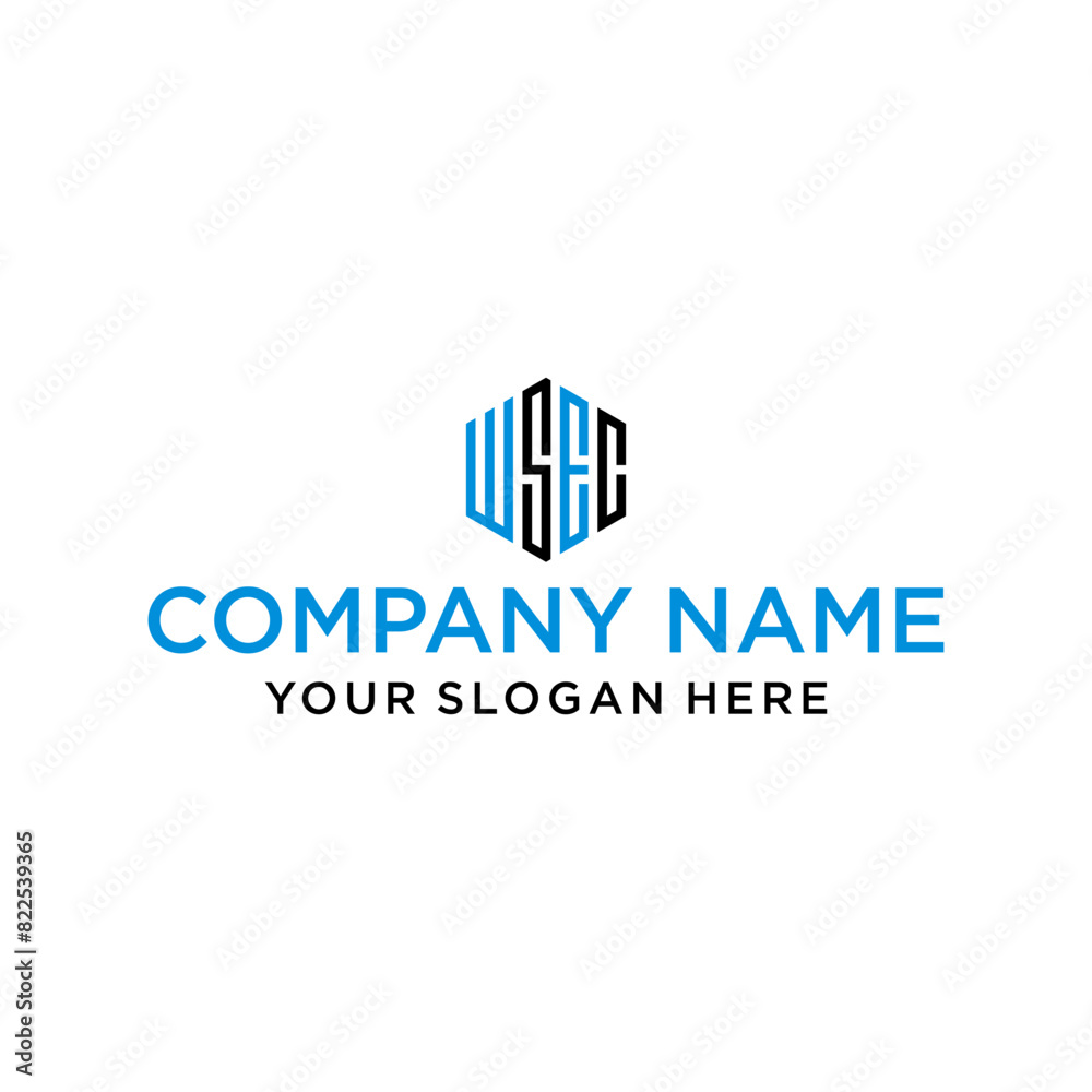 WSEC letter shaped hexagon and cube logo with letter design for company identity WSEC letter shaped hexagon and cube logo with letter design for company identity