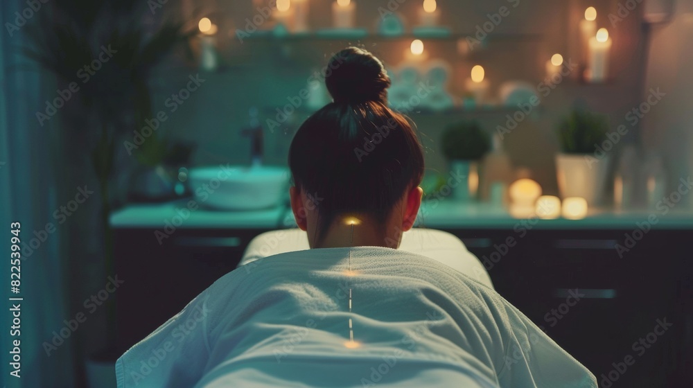 Professional Acupuncture Therapy Session in Spa. Professional Acupuncture Therapy Session in Spa.