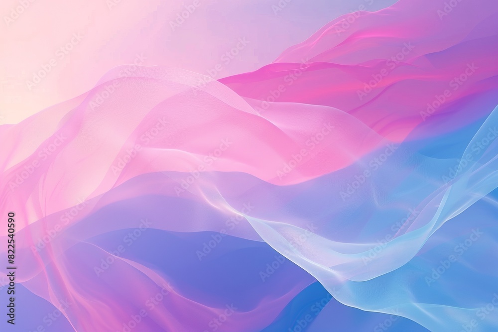 Obraz premium Abstract background with a pink and blue flowing fabric like shapes