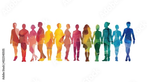 People of all different colors and shapes holding hands. AIG535