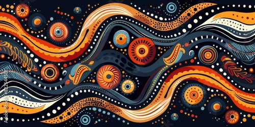 Tribal pattern of australian aboriginal photo