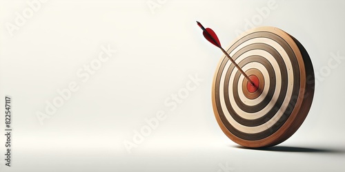 wooden accuracy arrow aim target. isolated on white background	 photo