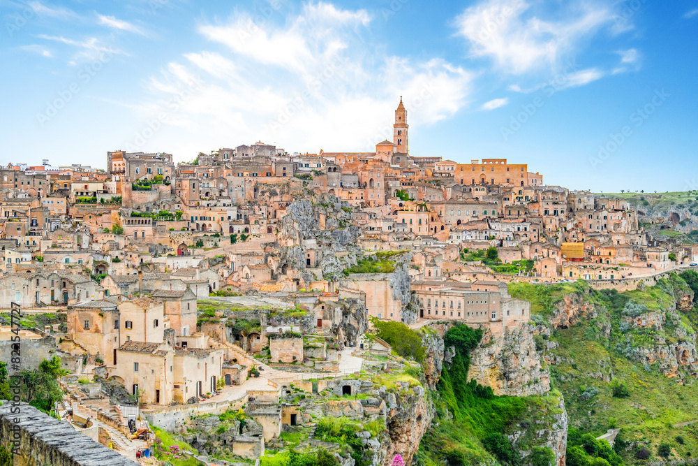 View of the ancient town of Matera, Sassi di Matera in Basilicata, southern Italy View of the ancient town of Matera, Sassi di Matera in Basilicata, southern Italy