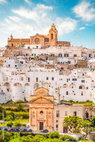 Ostuni white town skyline, Brindisi, Apulia Italy. Europe.