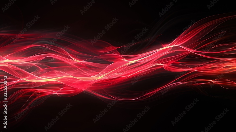 Fototapeta premium An abstract design featuring streaks of red light against a black background, creating a dynamic and striking visual effect