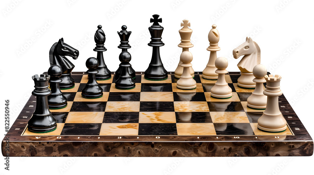 Chessboard with Chess Pieces for Strategy and Entertainment, Isolated on White, Transparent Background, PNG File, Hand Edited Generative AI Chessboard with Chess Pieces for Strategy and Entertainment, Isolated on White, Transparent Background, PNG File, Hand Edited Generative AI