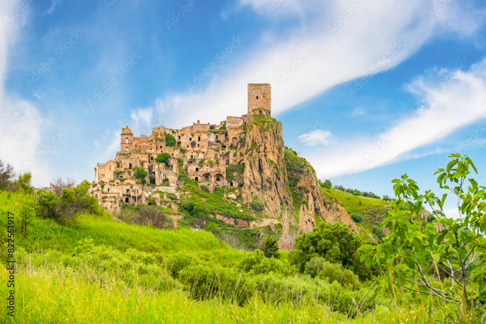 The ghost town. village of Craco, Basilicata region, Italy.