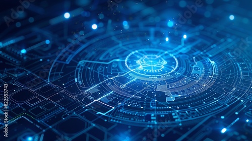 A detailed blueprint illustrating a cyber resilience plan, highlighting strategies to protect digital infrastructure from threats