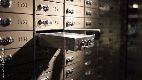 safe deposit box in a bank photo