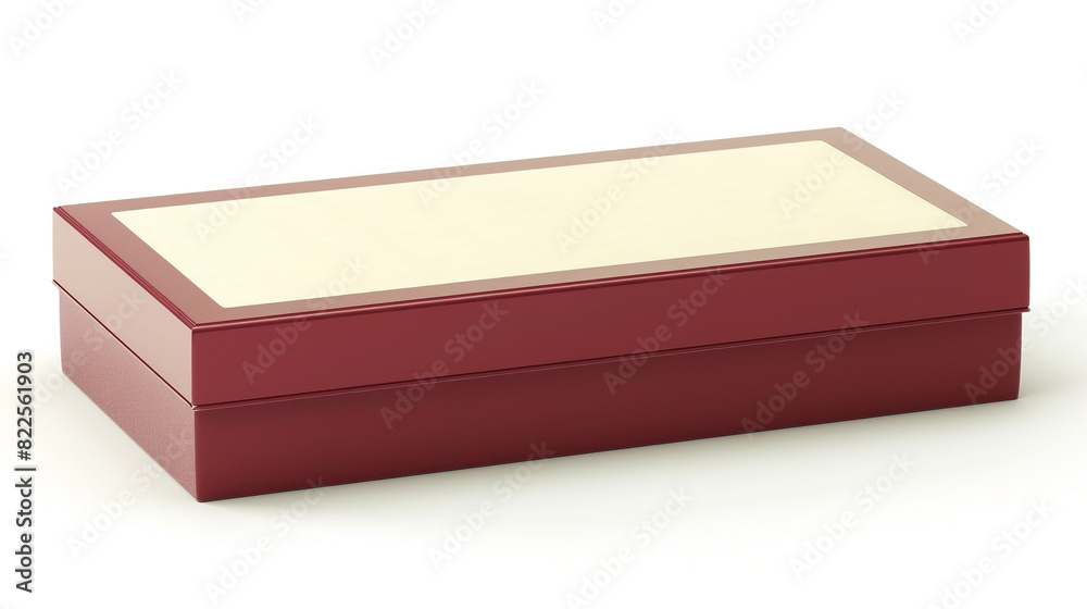 Cream-lidded wine red rectangular blank box, sophisticated and classic. Cream-lidded wine red rectangular blank box, sophisticated and classic.