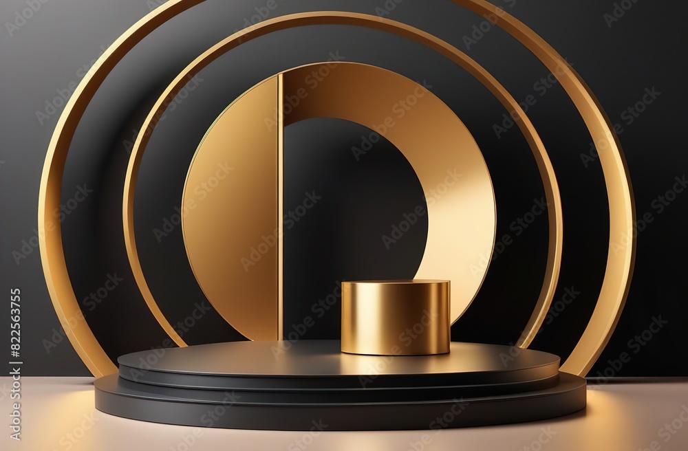 Obraz premium 3d golden podium for your product, Black Friday concept