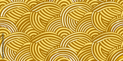 Seamless Abstract Wave Circle Pattern in Golden Yellow - Vector Illustration