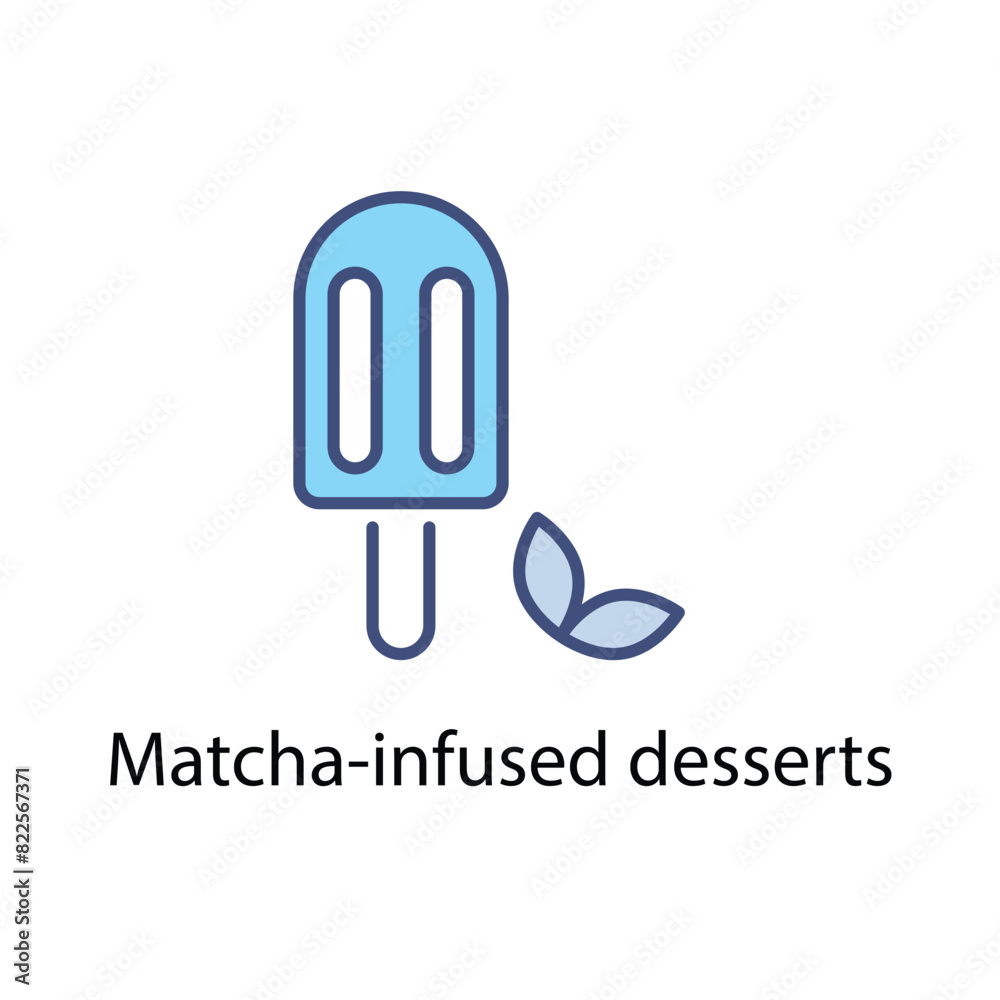 Matcha-infused desserts vector icon Matcha-infused desserts vector icon