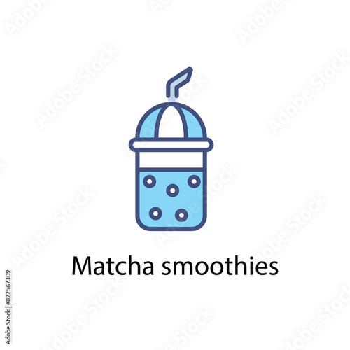 Matcha smoothies vector icon