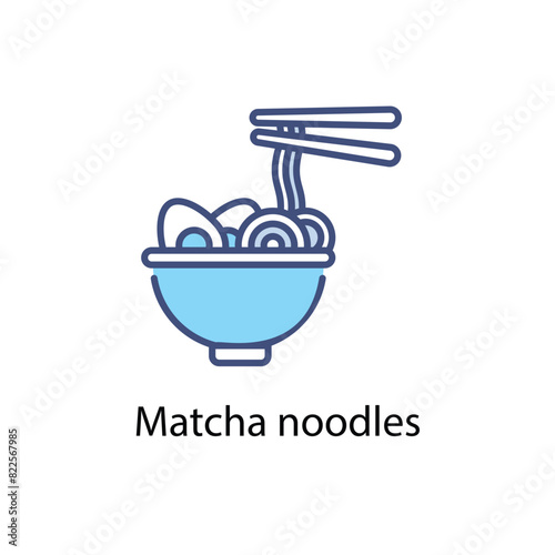Matcha noodles vector icon
