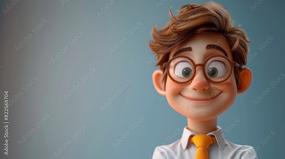 Realistic 3D businessperson with a broad smile and positive customer reviews, smooth white gradient background, cartoon minimalism, professional studio light, blank space Realistic 3D businessperson with a broad smile and positive customer reviews, smooth white gradient background, cartoon minimalism, professional studio light, blank space